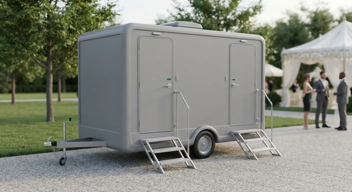 2 stall restroom trailer from our Trenton fleet