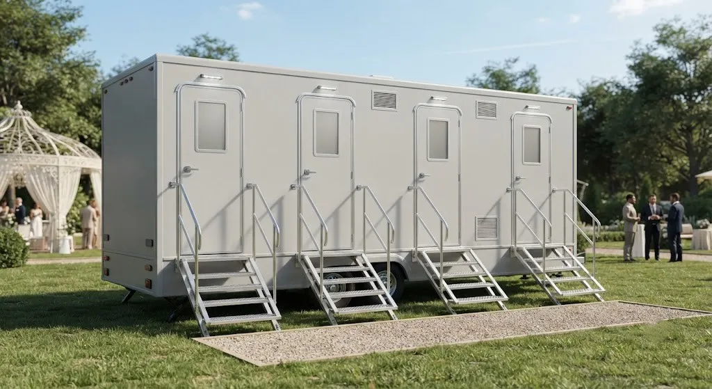 4 stall restroom trailer from our Trenton fleet